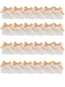 24pcs/12pcs/6pcs Thank You Gift Bags, Mini Candy Bags With Bows, Perfect For Party, Birthday, Wedding Bridal Shower Favors, Wedding Guest Gifts, Gift Boxes, Wedding Reception Decor, Valentine's Day. Creative Wedding Boxes, Luxury Holiday Small Gift Boxes Suitable For Wedding Small Gift Packaging, Birthday Party Gift Boxes, Party Bags, Holiday Gift Decorations, Wedding Decorations, And Other Occasions