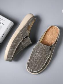 Mocasines slip-on para hombre, zapatos slip-on de lona casual, el talle es pequeño