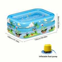 Home Inflatable Swimming Pool, Large Circular Pool With Slide, Suitable For Summer Yard Water Entertainment Games, Parties And Gatherings, Durable PVC Material, Easy To Carry And Store