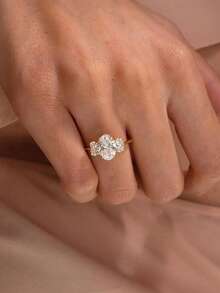 1枚椭圆形订婚戒指，精致女士结婚首饰，925纯银经典立方氧化锆戒指，优雅新娘首饰，求婚承诺戒指，结婚周年纪念礼物 - 橢圓 - 查看 4