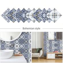 10 Peças Adesivos Coloridos de Estilo Mandala Para Cozinha À Prova de Óleo, Adesivos Autocolantes Impermeáveis de 20x20cm Com Padrões Geométricos Coloridos, Adesivos Decorativos Com Design de Canto Flexível Para Fogão