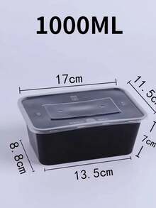 10PCS Plastic Disposable Food Containers Black Take Out Containers With Lid For Salads Sandwiches Kitchen Fridge Storage Boxes - Multicolor - View 8