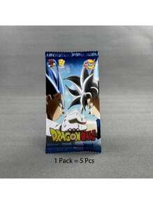bandai 1 Paquete/5 Piezas Tarjetas de Goku hijo, Vegeta Saiyajin, Cartas raras de colección de intercambio TCG de Anime de Batalla como regalo y juguete