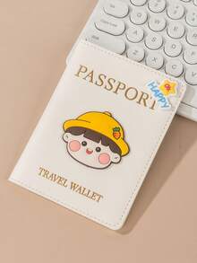 1pc Matte Finish Pu Material Travel Passport Cover With World Map & Letter Print And Fixed Design Passport Holder Passport Case Passport Wallet Passport Bag For Holiday For Vacation Passport Pouch For Flight For Back To School For Men And Women Travel Essentials Travel Accessories Valentine's Day SummerFor Travel Lightweight