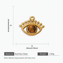 1pc Casual 304 Stainless Steel 18k Gold Plated Dragonfly Sun Cross Evil Eye Pendants DIY Jewelry Making Supplies For Women,Suit Party And Daily Life Wear - Pendant - View 8