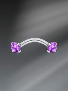 CIZME Joyería para piercings de 16G: Pendientes Rook, Anillos de Ceja, Anillos de Labio de Acero Inoxidable, Aro de Cartílago, Pendientes Rook Daith, Tragus y Piercing de Body con Barra Curva Cubierta de CZ, Anillos de Ceja de 16G, Barra Curva, Anillos de Ceja, Piercing de Superficie Daith y Tragus - Plateado - Ver 12