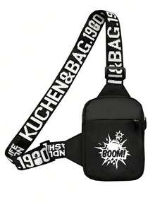 peach tree 男士小方形胸包、斜挎包、腰包、单肩包、跑步包、骑行包、时尚纯色简约卡通、宇航员、涂鸦印花运动街头商务休闲包趣味礼品胸包侧包挎包皮包流浪包旅行必备品节日必备品腰包夏季运动生活包包 - 彩色 - 查看 29