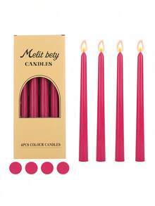 2025新款渐变色蜡烛套装，4支/盒，欧美风格长蜡烛，适合家居装饰、浪漫约会、婚礼派对、慵懒下午茶，无香蜡烛，设计师特别配色方案，礼盒包装，是馈赠亲朋好友的理想礼物，适合任何节日和季节，是生日、毕业等场合的完美礼物。 - 彩色 - 查看 27