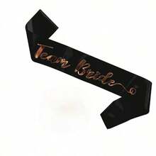 7 件/套：1 白色 + 6 黑色“准新娘”绶带、新娘送礼会、单身派对、绶带套装、伴娘用折叠玫瑰金字母单身派对绶带、婚礼派对用品 - 1白+6黑 - 查看 8