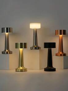 1 قطعة مصباح مكتب لاسلكي قابل للشحن، قابل للتعتيم ب- 3 ألوان، بتشطيب من النحاس المصقول، مناسب لغرفة النوم والمعيشة والمكتب والسكن الجامعي والبار والحفلات والمطاعم، إضاءة LED، إضاءة ليلية، غطاء مصباح، إضاءة - متعدد الألوان - مشاهدة 4