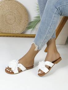 Fashion Hollow Floral Decor Flat Sandals