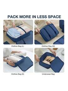 8-1PC Travel Clothes Organizer Set, Large Capacity Multi-Functional Packing Cubes With Zipper Closure, Handheld Travel Bag, Storage Bag, Mesh Bag, Cosmetic Bag, Shoe Bag, Bottle Sleeve, Drawstring Bag, Regular Bag, Luggage Bag, Underwear Organizer, Hospital Bag, Waterproof Toiletry Kit For Shirts, Underwear, Clothes, Cosmetics, Toiletries, Toothbrush And Toothpaste