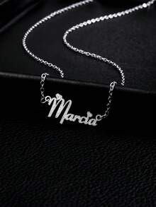Customized Stainless Steel Name Necklace, Personalized Matte Simple Custom English Letter Font, Suitable For Couples, Friends, Family, Mother's Day High-End Gift, Gold Fashion Jewelry Necklace For Daily Wear, Perfect For Anniversary, Wedding, Friends Gathering, Back To School, Classmate Reunion
