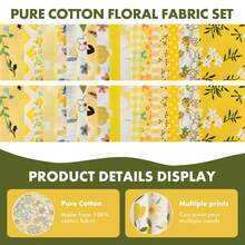 40pcs Yellow Floral Cotton Fabric Patchwork Roll 2.5x19.69 Inch Quilting Strips For DIY Crafts - Yellow - View 11