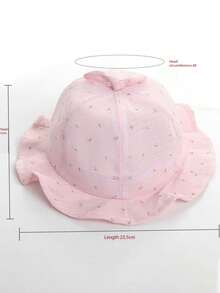 1pc Toddlers' Cute Bucket Sun Hat, Versatile For Spring & Summer, Suitable For Infants And Children - Pink Flowers - View 4