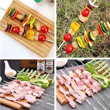 5/10/20 Pieces Flat Thick BBQ Skewers, 11.8 Inch Grill Skewers, Grill Iron Skewers, Reusable Grill Kebab Skewers - Heat-Resistant & Dishwasher Safe, Suitable For Family Gatherings, Kitchen Tools, Outdoor Cooking, Night Markets, Restaurants, Barbecue, Camping, Picnics, Party Supplies, Barbecue Parties, Sleek Metallic Skewers | Durable Bbq Sticks, Grilling Accessories For Outdoor Grill