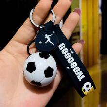 1pc Creative & Fashionable Football Shaped Keychain, Unisex Street Style Accessory, Suitable As Surprise Gift For Colleagues, Friends, Partner, Sports Fan Memorabilia