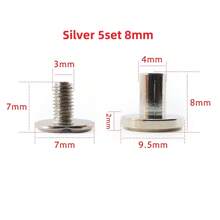 5/10/15 Sets Luggage Leather Metal Craft Solid Screw Nail Rivet Double Curved Head Belt Strap Rivets Book Screws Buttons Snap