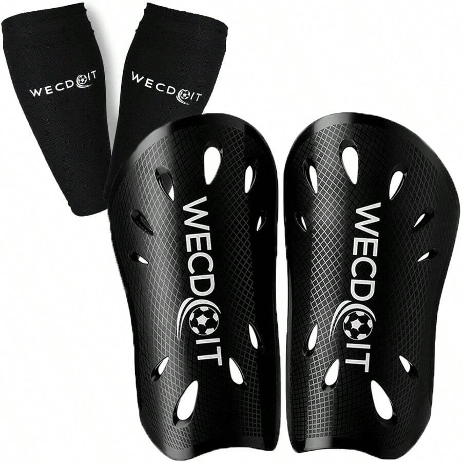 Soccer Shin Gua 1 Pair With Adjustable Straps For Youth Adults Football Shin Pads For Boys And Girls - A-Black - View 1