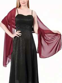 Chales, bufandas y chales de gasa para vestidos de novia, boda, fiesta, vestidos de noche y ocasiones especiales - Burdeos - Ver 5