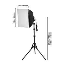 Softbox Lighting Kit, 16" X 16", Professional Softbox With 45W LED Bulbs, 3000-6500K Adjustable Color Temperature, Tripod Stand, Studio Lights For Photography, Vedio Recording, Live Streaming - 美規A型插(110-127V) - 查看 10