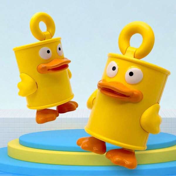 1 peça de decoração de pistola de água para boneca de pato com spray de água, mini boneca de praia com luta de água com jato de água, presente de festa