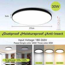 CANMEIJIA LED 可调节天花板灯具，面板浴室灯，亮色房间照明，纯白色家居装饰照明，220V，方形/圆形，30W/40W/50W/60W，适用于卧室、客厅、书房、壁橱、厨房、走廊、单人间、仓库、办公室、工作室、商店（根据使用需求选择尺寸） - LED吸頂燈多色變光(3000k-6500k) - 查看 22