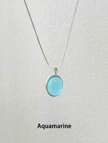 Fashionable Unique Design S925 Sterling Silver Multilayered Pendant Necklace With Moonstone & Blue Gemstone Holiday - Silver - View 10