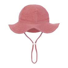 1 件幼儿和儿童可爱纯色可折叠渔夫帽，男女通用纸盒防晒帽，适合男孩和女孩春夏季