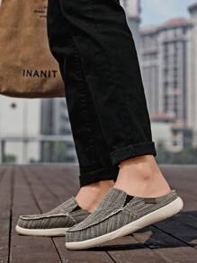 Mocasines slip-on para hombre, zapatos slip-on de lona casual, el talle es pequeño