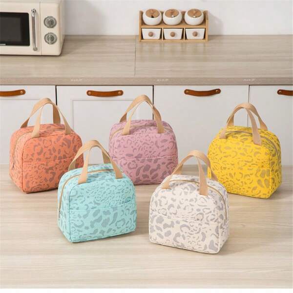 1 Peça Bolsa Térmica para Almoço, Padrão Aquarela, Adequada para Estudantes, Viagens ao Ar Livre, Piquenique, Lancheira, Material Escolar, Volta às Aulas