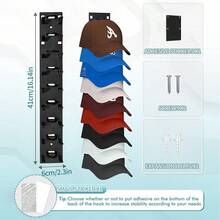 1pc Wall Mounted Baseball Cap Holder - Cap Organizer Rack, Suitable For Baseball Caps - Durable Plastic Space Saving Closet, Easy To Install Wall Mount Display Rack, High Capacity, Cap Rack - Multicolor - View 5