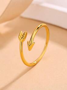 S925 European & American Personalized Arrow Shaped Toe Ring & Knuckle Ring, Versatile Minimalist Adjustable Foot Jewelry, Suitable For Dating, Party, Daily Wear, Gift For Girlfriend, Female Friends, High Quality Jewelry - Gold - View 4