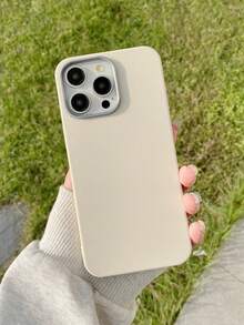 极简时尚白色、灰色、黑色仿皮纹理手机壳，防指纹、防水、防汗，超薄柔软触感，手机保护套，兼容三星、 17 Pro Max、13/14/15/16/16 Plus/16 Pro Max - 白色 - 查看 6