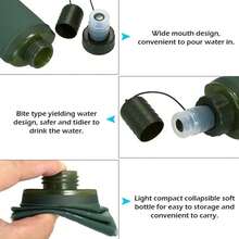 Botella para deportes al aire libre de TPU de 500ml, frasco blando plegable, botella de agua para correr, acampar, senderismo, bicicleta, bolsa de agua para Fitness CR7N - Verde 500ml - Ver 4
