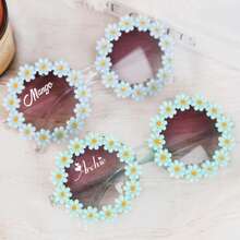 Customized Flower Sunglasses For Adult, Thoughtful Gift For Flower, Sunglasses For Wedding Guests Of All Ages Flower, Party Favors, Retro Sunglasses, Flower Sunglasses, Flower Proposal, Gifts, Groovy Sunglasses, Groovy Party, Two Groovy, Sunglasses, Retro Party, Personalized, Flower Sunnies - Multicolor - View 3
