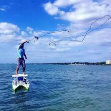 White Hand-Thrown Fishing Net 2.4 Meters - White - View 2