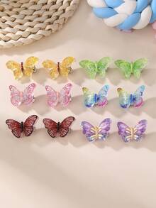 Set de 12 pinzas para el cabello con conchas y estrellas de mar para niñas, decoración para vacaciones y uso diario - Multicolor - Ver 5