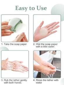 50pcs Portable Disposable Hand Wash Paper Soap Sheets, Travel Friendly Anti-Bacterial Soap Sheets For Kids And Students Back To School