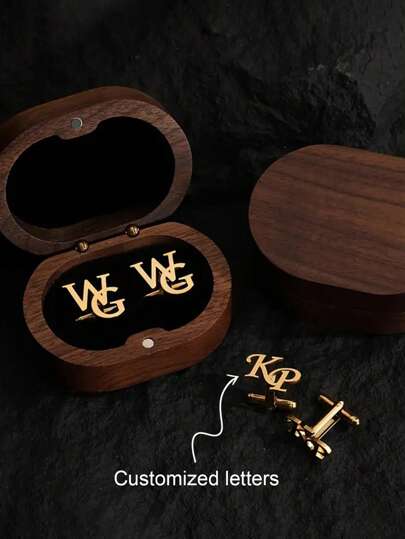 1 par de gemelos de acero inoxidable con letra grabada, gemelos de vestir personalizados y de moda para hombres, gemelos para camisa de uso diario, regalo para padre, esposo, novio, padrinos de boda, Día del Padre, boda, banquete, sin caja de regalo, grabado, acero inoxidable, colorido, lindo, adorable, divertido, kawaii, con estilo, unisex, casual, personalizado, único, regalos ideales para él, regalos ideales para ella, ella, novio, novia, familia, amigos, accesorios de viaje, accesorios de viaje, útiles escolares, vuelta al colegio, para la oficina, para la escuela, para el aula, para regalos de maestros, para la universidad, para colegas, para dormitorios, para maestros, para niños y niñas, para adolescentes, estudiantes de secundaria, estudiantes de instituto, estudiantes universitarios, estudiantes de primer año, estudiantes de segundo año, estudiantes de cursos inferiores