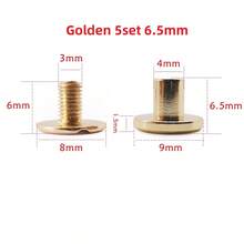 5/10/15 Sets Luggage Leather Metal Craft Solid Screw Nail Rivet Double Curved Head Belt Strap Rivets Book Screws Buttons Snap