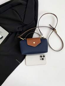 Elegant Solid Color Mini Handbag With Adjustable Shoulder Strap, Ideal Gift Bag For Parties, Galas, Formal Dinners/Banquets, Suitable For Pairing With Party Dresses, Ball Gowns, Also Suitable For University/College Classrooms, Holidays, Outdoor Activities, Travel, Sports Venues, Especially Suitable For Women, Girls, College Students - Navy Blue - View 8