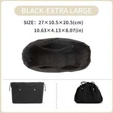 Black, More Soft, Suitable For Bucket Bag, The Inner Bag, The Mini Bag, The Middle Bag, The Storage Lining Bag, The Double Drawstring Nylon Waterproof Bag, Large Capacity Accessories For Bags, Picotin 15/18/22 Bag Insert, Bags Organizer, Purse Organizer Insert, Lightweight And Soft Touch Bag-In-Bag - Black - View 11