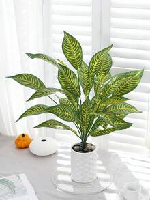 1PC 27.5-Inch (H) Simulated Green Plant Branches For Home Living Room, Bathroom, Balcony, Party Table Decoration, Garden And Courtyard Green Plant Decoration - Green - View 6