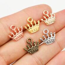 30 件 13x14 毫米皇冠吊坠锌合金金属 DIY 珠宝制作配件项链手链配件 - crown charms - 查看 1