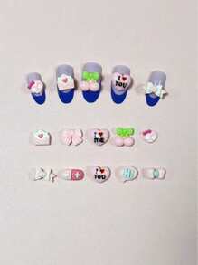 80Pcs/Box Kawaii Pink 3D Cartoon Skull Bow Heart Envelope Cherry Bow I Love You I Love Me Hi Pill Girls Women Nail Art Decoration Charms Gem Bulk Supply French Ballet Coffin Manicure Accessories Flat Back Small Resin Junk Phone Case Ipadcase Decoration Charms Diy Crafts