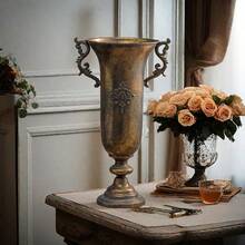 Home Decor Vase, Creative Metal Ornaments, Retro Vase Decoration - Đồng - Xem 3