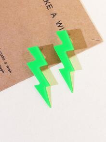 1 par de aretes con forma de relámpago neón, joyería de moda para adolescentes - Estilo 1 - Ver 2