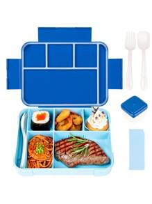1 pezzo Contenitore per il pranzo con scomparti sigillati e grande capacità, con forchetta e cucchiaio, Lunch box bento a tenuta stagna con scomparti, riutilizzabile, portatile, adatto per microonde, contenitore per alimenti, contenitore per insalate e frutta, ideale per l'ufficio, viaggi all'aperto e forniture per il ritorno a scuola