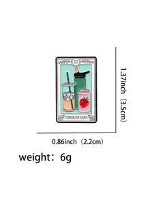 1 件提醒塔罗牌珐琅别针插图胸针松针翻领别针徽章背包衣服配饰时尚珠宝礼物 - 彩色 - 查看 10